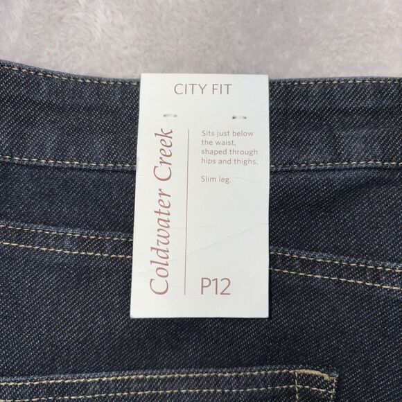 Coldwater Creek City Fit Slim Leg Knit Jeans P12 NWT Dark Wash Stretch Comfort - Picture 3 of 11
